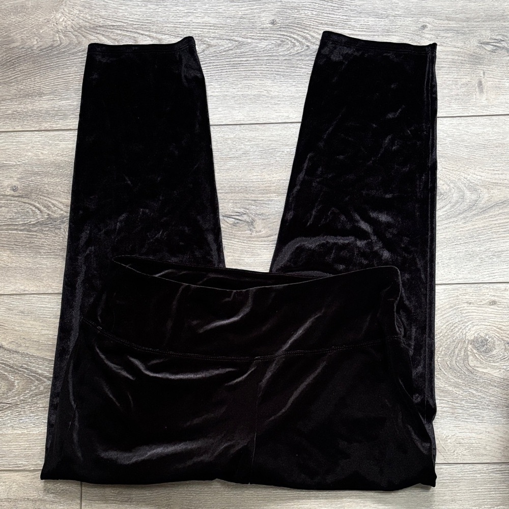 J. Jill Black Velour Slim Ankle Pants